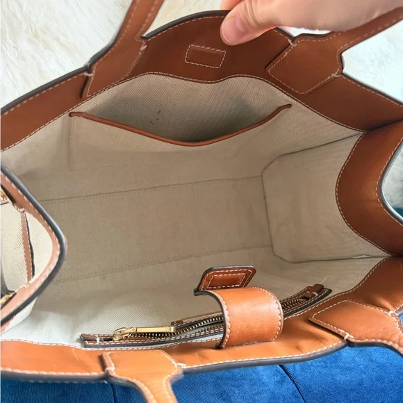 Tory Burch ELLA CANVAS QUADRANT MINI TOTE bag - Picture 6 of 8